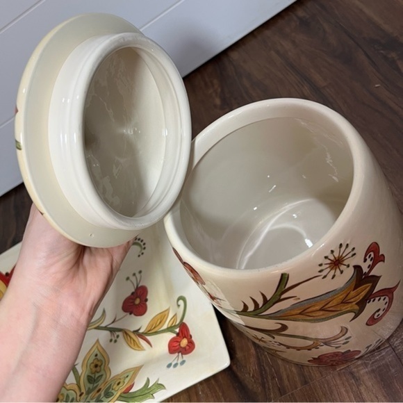 Retired Pier One Imports Carynthum Rectangular Serving platter and Cookie Jar - Picture 4 of 6